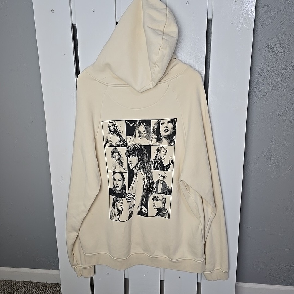 Taylor‎ Swift The Eras Tour Beige Hoodie Graphic Print Adult Large Oversized